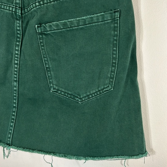 Free People We The Free Cotton Zip Up Women’s Size 30 Green Mini Denim Skirt - Picture 10 of 14